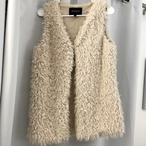 Beige fur vest, size small